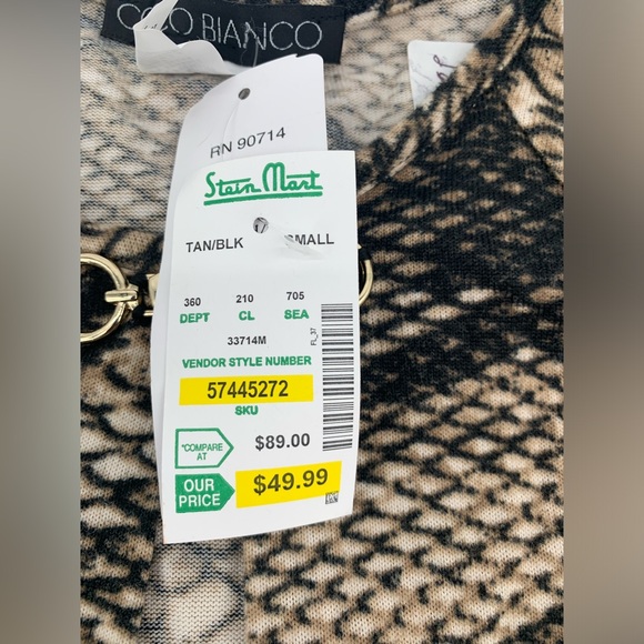 🚨Coco Bianca Animal Print Snack Print Poncho Shawl Wrap - Picture 8 of 8